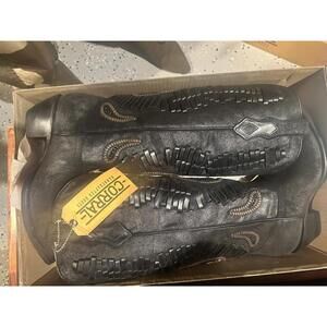 Corral A4752 LD Black Woven Tall Western Boots Snip Toe Size 9.5 NIB